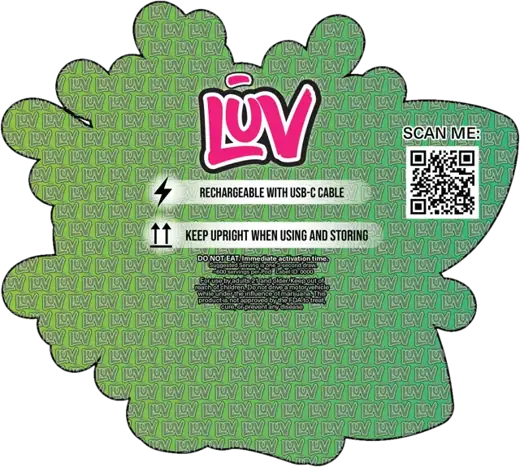 LUV Blueberry Bliss 2G disposable vape pack, back