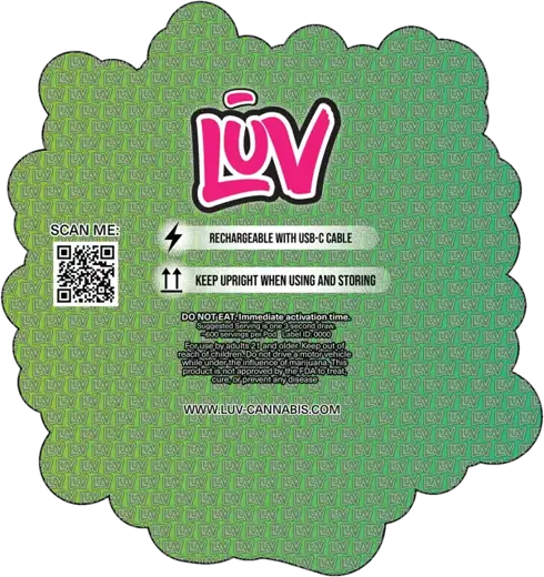 LUV Northern Lights 2G disposable vape pack, back