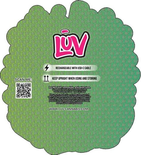 LUV Strawnana 2G disposable vape pack, back
