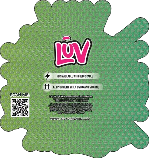 LUV White Widow 2G disposable vape pack, back